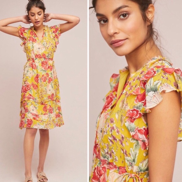 Anthropologie Dresses & Skirts - Anthropologie Silk Floral Dress